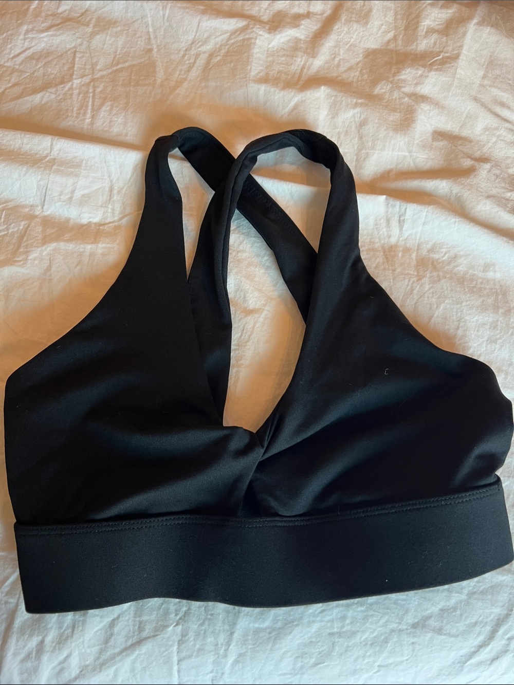 Fabletics Black Twist-Front Crossback Bralette